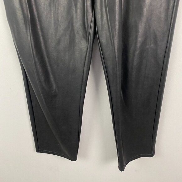 Aritzia Wilfred Free Faux Leather Ankle Pull On Pants Size M Black Drawstring - Picture 3 of 11